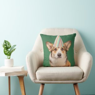 Cutest Baby Animals   Corgi Birthday Puppy Throw Pillow