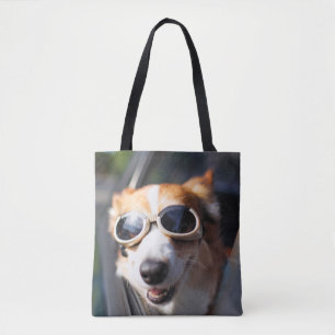 Cutest Baby Animals Corgi Goggles in the Car Tote Bag