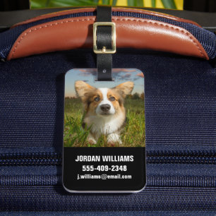 Cutest Baby Animals Corgi in Cloudy Yard Luggage Tag