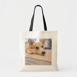 Cutest Baby Animals Corgi Puppy on Floor Tote Bag