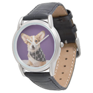 Cutest Baby Animals Corgi Puppy Skull Bandana Watch