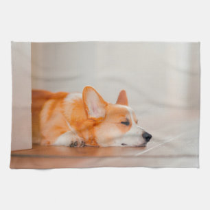 Cutest Baby Animals Corgi Sleeping Kitchen Towel