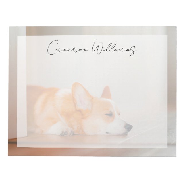 Cutest Baby Animals | Corgi Sleeping Notepad (Front)