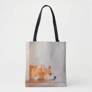 Cutest Baby Animals Corgi Sleeping Tote Bag