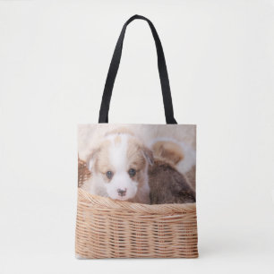 Cutest Baby Animals Corgi Tiny Puppy Tote Bag