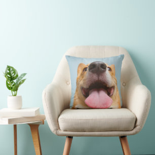 Cutest Baby Animals Corgi Tongue Throw Pillow