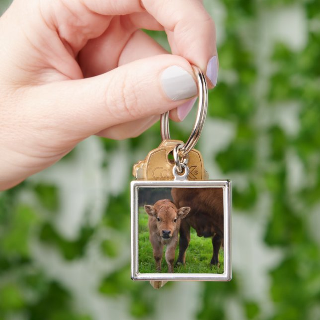 Cutest Baby Animals | Cow & Calf Keychain (Hand)