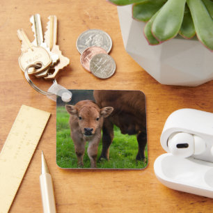 Cutest Baby Animals   Cow & Calf Keychain