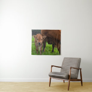 Cutest Baby Animals Cow & Calf Tapestry