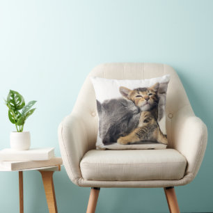 Cutest Baby Animals Cute Kitten Hug Throw Pillow