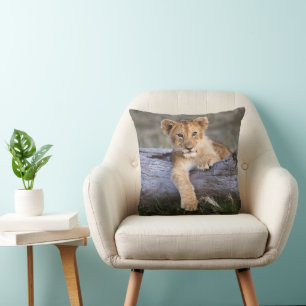 Cutest Baby Animals Cute Lion Cub Throw Pillow