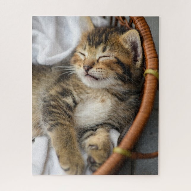 Cutest Baby Animals | Cute Tabby Cat Sleeping Jigsaw Puzzle (Vertical)