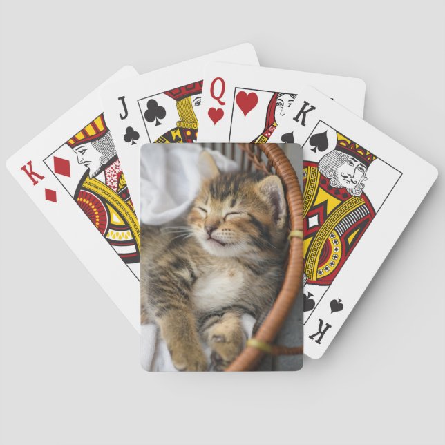 Cutest Baby Animals | Cute Tabby Cat Sleeping Playing Cards (Back)
