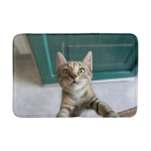 Cutest Baby Animals Cute Tabby Kitten Bath Mat