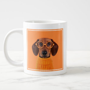 Cutest Baby Animals   Dachshund Orange Sweater Large Coffee Mug
