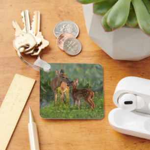 Cutest Baby Animals Deer and Baby Keychain