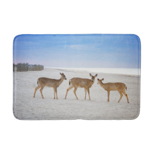 Cutest Baby Animals Deer at the Beach Bath Mat