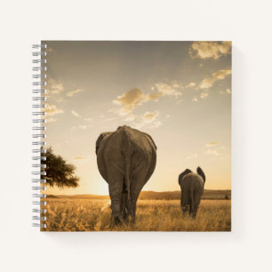 Cutest Baby Animals   Elephant Calf & Mother Notebook