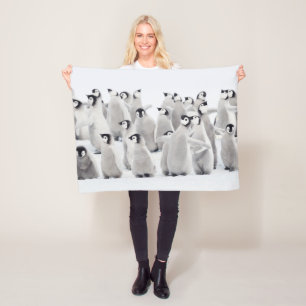 Cutest Baby Animals Emperor Penguin Chicks Fleece Blanket