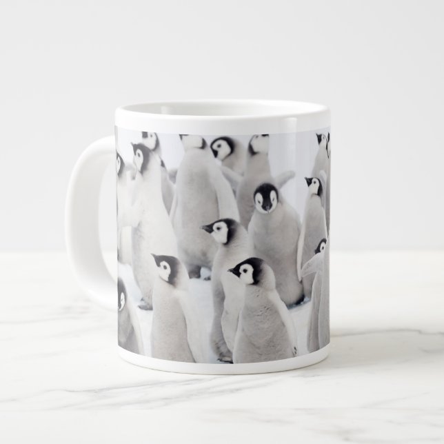 Cutest Baby Animals | Emperor Penguin Chicks Large Coffee Mug (Front Left)