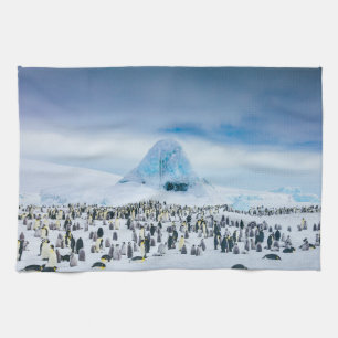 Cutest Baby Animals Emperor Penguin Colony Kitchen Towel