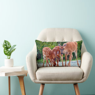 Cutest Baby Animals   Fawn with Babies Lumbar Pillow