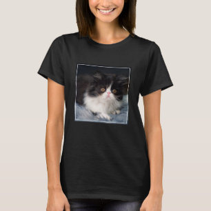 Cutest Baby Animals   Fluffy B&W Kitten T-Shirt