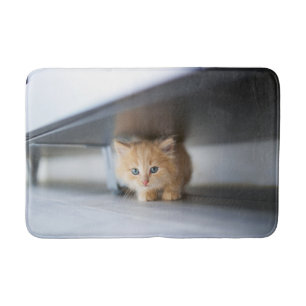 Cutest Baby Animals Fluffy Orange Kitten Bath Mat
