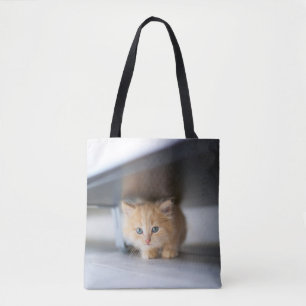 Cutest Baby Animals   Fluffy Orange Kitten Tote Bag