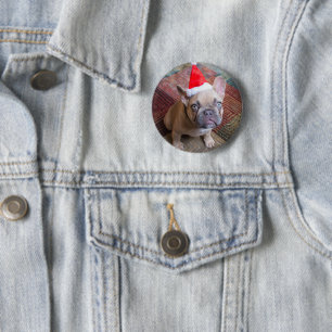 Cutest Baby Animals French Bulldog Christmas 2 Inch Round Button