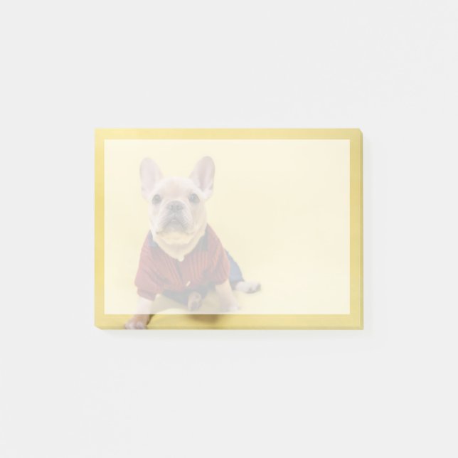 Cutest Baby Animals | French Bulldog Dressed Post-it Notes (Front)