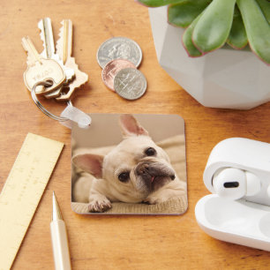 Cutest Baby Animals French Bulldog Head Tilt Keychain