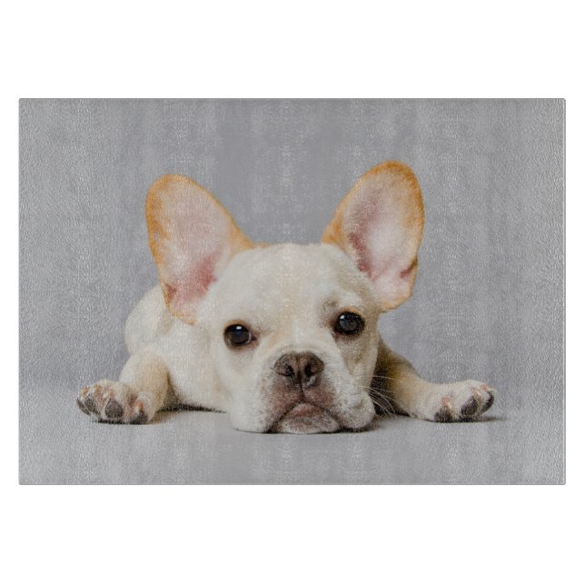 Cutest Baby Animals | French Bulldog Lying Down Cutting Board (Front)