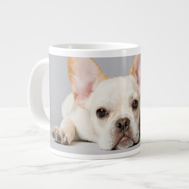 Cutest Baby Animals | French Bulldog Lying Down Large Coffee Mug (Front Left)