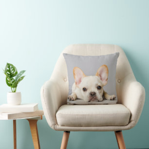 Cutest Baby Animals   French Bulldog Lying Down Throw Pillow
