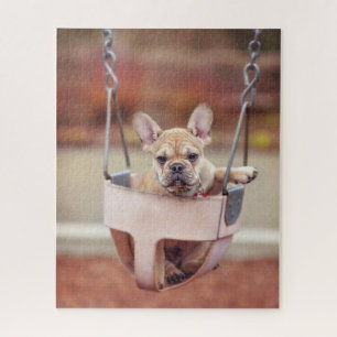 Cutest Baby Animals French Bulldog Playground Jigsaw Puzzle