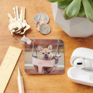 Cutest Baby Animals French Bulldog Playground Keychain
