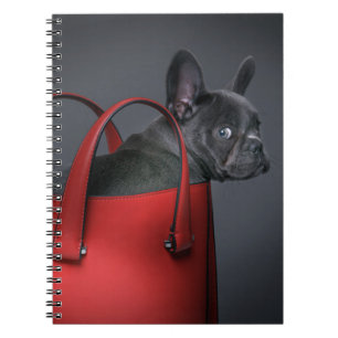 Cutest Baby Animals   French Bulldog Red Hand Bag Notebook