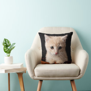Cutest Baby Animals   Ginger Kitten Throw Pillow