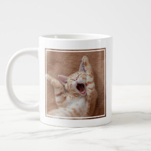Cutest Baby Animals   Ginger Kitten Yawning Large Coffee Mug