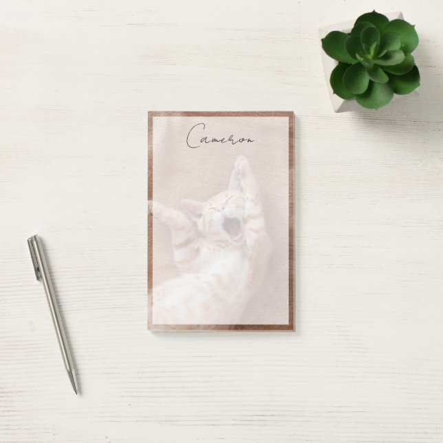 Cutest Baby Animals | Ginger Kitten Yawning Post-it Notes (Office)