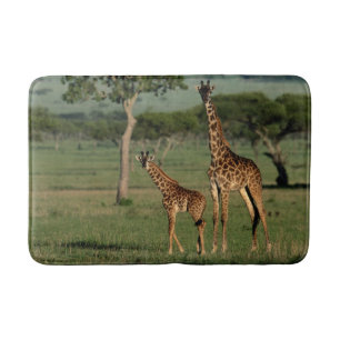 Cutest Baby Animals Giraffe Calf & Mama Bath Mat