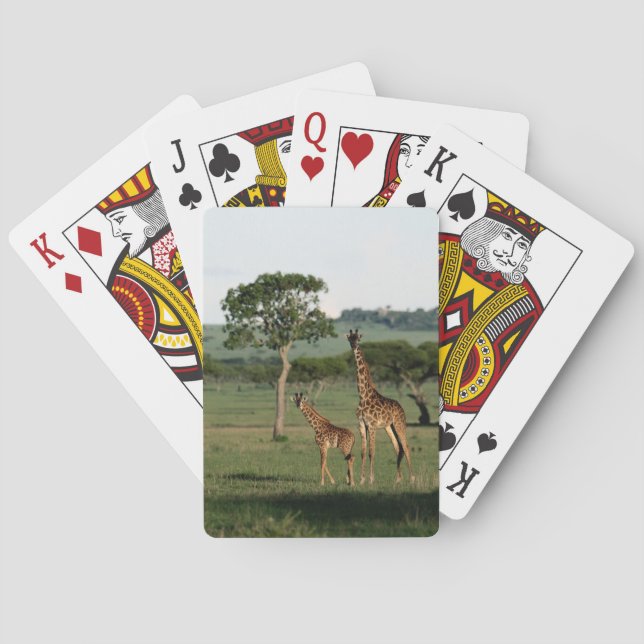 Cutest Baby Animals | Giraffe Calf & Mama Playing Cards (Back)