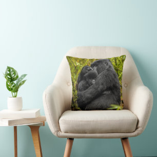 Cutest Baby Animals Gorilla & Baby Throw Pillow