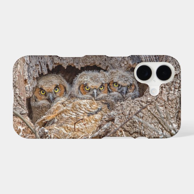 Cutest Baby Animals | Great Horned Chicks iPhone Case (Back Horizontal)