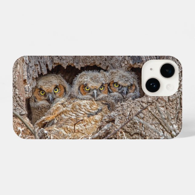 Cutest Baby Animals | Great Horned Chicks iPhone Case (Back Horizontal)