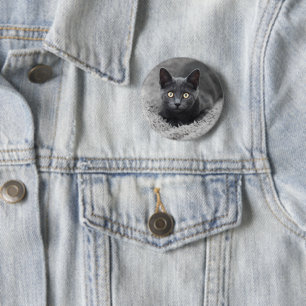 Cutest Baby Animals Grey Cat 2 Inch Round Button