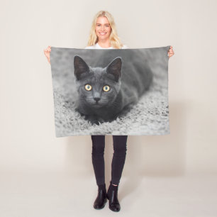Cutest Baby Animals Grey Cat Fleece Blanket