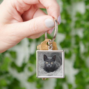 Cutest Baby Animals Grey Cat Keychain