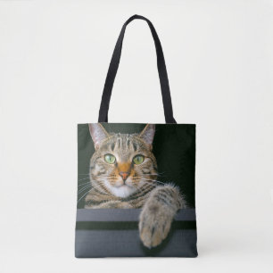 Cutest Baby Animals   Grey Tabby Cat Face Tote Bag